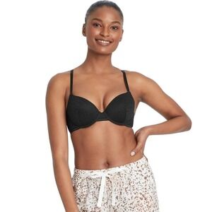 Auden The Everyday Lightly Padded CONVERTIBLE Underwire Raceback Bra, 32DD Black